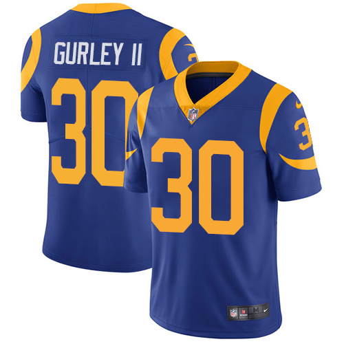 2019 Men Los Angeles Rams 30 Gurley II blue Nike Vapor Untouchable Limited NFL Jersey